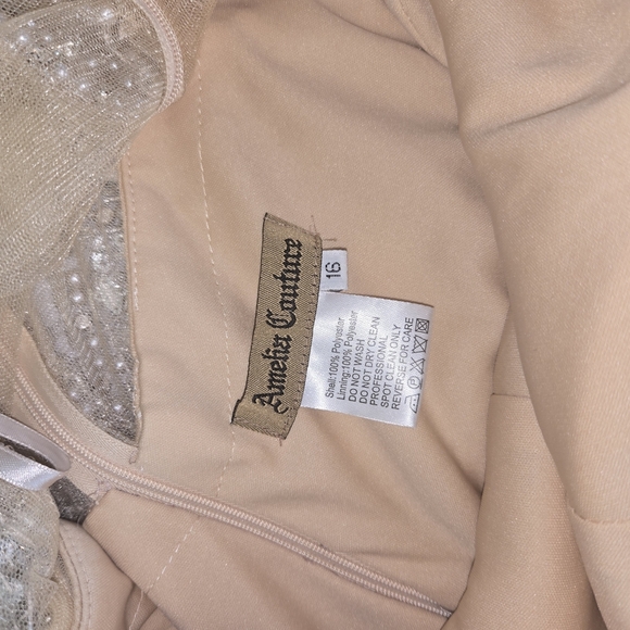 Amelia Couture Elegant Rose Gold Dress Size 16 - Picture 7 of 12